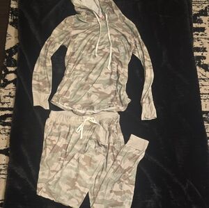Camouflage Hooded Pajama Set
